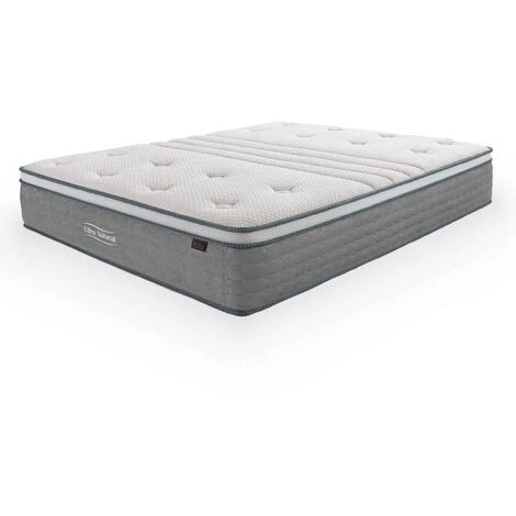 MOBILIER DECO HYBRID NATURE - Matelas Hybride 140 X 190 X 29 Cm Soie Et Ressorts Ensachés - Blanc 4 MOBILIER DECO HYBRID NATURE - Matelas Hybride 140 X 190 X 29 Cm Soie Et Ressorts Ensachés - Blanc – Image 4