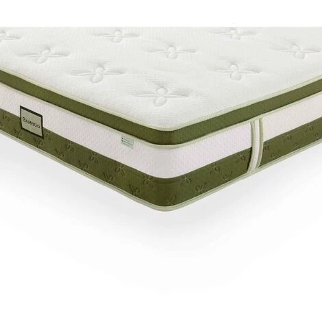 MOBILIER DECO HYBRID BAMBOU - Matelas Hybride 140 X 190 épaisseur 30 Cm Mémoire De Forme Et Ressorts Ensachés - Blanc 2 MOBILIER DECO HYBRID BAMBOU - Matelas Hybride 140 X 190 épaisseur 30 Cm Mémoire De Forme Et Ressorts Ensachés - Blanc – Image 2