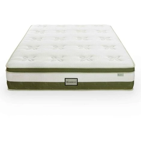 MOBILIER DECO HYBRID BAMBOU - Matelas Hybride 140 X 190 épaisseur 30 Cm Mémoire De Forme Et Ressorts Ensachés - Blanc 3 MOBILIER DECO HYBRID BAMBOU - Matelas Hybride 140 X 190 épaisseur 30 Cm Mémoire De Forme Et Ressorts Ensachés - Blanc – Image 3