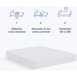 Hypnia - Matelas Confort-80 X 200 (cm) - Blanc -Matelas Soldes Boutique 25966435 3