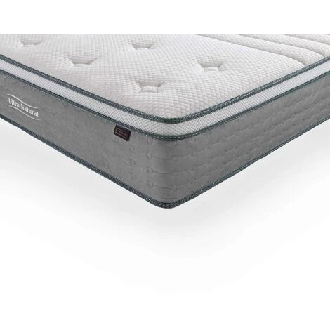DECO IN PARIS Matelas Hybride NATURAL 140 X 190 Cm Ressorts Ensachés Et Soie épaisseur 29 Cm - Blanc 4 DECO IN PARIS Matelas Hybride NATURAL 140 X 190 Cm Ressorts Ensachés Et Soie épaisseur 29 Cm - Blanc – Image 4