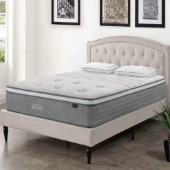 DECO IN PARIS Matelas Hybride NATURAL 180 X 200 Cm Ressorts Ensachés Et Soie épaisseur 29 Cm - Blanc