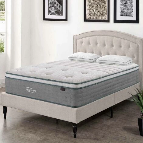 DECO IN PARIS Matelas Hybride NATURAL 180 X 200 Cm Ressorts Ensachés Et Soie épaisseur 29 Cm - Blanc 1 DECO IN PARIS Matelas Hybride NATURAL 180 X 200 Cm Ressorts Ensachés Et Soie épaisseur 29 Cm - Blanc