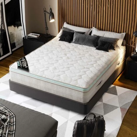 DECO IN PARIS Matelas Mémoire De Forme 140 X 190 Hauteur 27 Cm ALOE VERA - Blanc 2 DECO IN PARIS Matelas Mémoire De Forme 140 X 190 Hauteur 27 Cm ALOE VERA - Blanc – Image 2