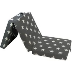 TRUE DEAL Matelas En Mousse Pliable En 3 Sections 190 X 70 X 9 Cm Gris