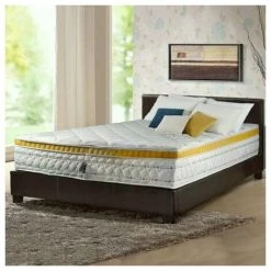 Matelas à Mémoire De Forme 140x190 H22 NATURAL Y - Matelas Memory 50 Kg/m3 - Fibre Anallérgique 250gr - 9 Zones De Confort - BATFLEX - La Couleur Peut Changer - La Couleur Peut Changer