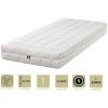 KING OF DREAMS Matelas Face été Latex Naturel 70 Kg/m3 Face Hiver Mémoire De Forme 60 Kg/m3 70x190 X 22 Cm Ferme + Oreiller Visco + Alèse - Déhoussable Housse Lavable - 7 Zones De Confort