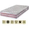 PROVENCE LITERIE Matelas Tissu Bambou Naturel + Protège Matelas 120x190 X 24 Cm - Très Ferme - Ame Poli Lattex Haute Densité - Hypoallergénique