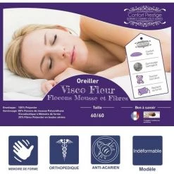 PROVENCE LITERIE Matelas 80x200 X 19,5 Cm Très Ferme + Oreiller Visco + Alèse - Spécial Sommier Electrique - Déhoussable Housse Lavable - 7 Zones De Confort - Ame Poli Lattex 33 Kg/m3 - Hypoallergénique -Matelas Soldes Boutique 26397608 4