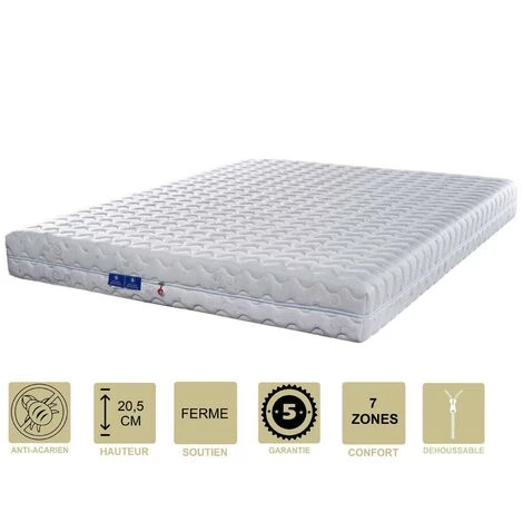 PROVENCE LITERIE Matelas 80x200 X 20,5 Cm Ferme + Oreiller Visco - Déhoussable Housse Lavable - 7 Zones De Confort - Ame Poli Lattex 33 Kg/m3 - Hypoallergénique 1 PROVENCE LITERIE Matelas 80x200 X 20,5 Cm Ferme + Oreiller Visco - Déhoussable Housse Lavable - 7 Zones De Confort - Ame Poli Lattex 33 Kg/m3 - Hypoallergénique