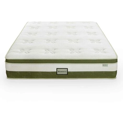 DECO IN PARIS Matelas Hybride BAMBOO 180 X 200 Cm Ressorts Ensachés Et Mémoire De Forme épaisseur 30 Cm - Blanc 2 DECO IN PARIS Matelas Hybride BAMBOO 180 X 200 Cm Ressorts Ensachés Et Mémoire De Forme épaisseur 30 Cm - Blanc – Image 2