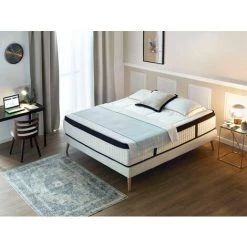 Matelas BOBOCHIC - Matelas LUXOR Ressorts Ensachés Et Mémoire De Forme 180x200 - Blanc -Matelas Soldes Boutique 27157759 3