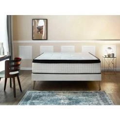 Matelas BOBOCHIC - Matelas LUXOR Ressorts Ensachés Et Mémoire De Forme 180x200 - Blanc -Matelas Soldes Boutique 27157759 4