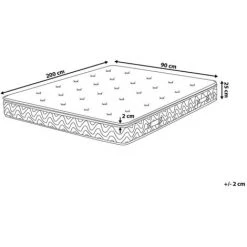 BELIANI Matelas En Tissu Beige 90x200 - Beige -Matelas Soldes Boutique 27847123 3