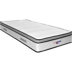 KINGOFDREAMS Matelas Marie A Ressorts + 3 Cm Latex Naturel à 70 % En 75 Kg/m3 + Alese 70x190 Hauteur +/- 25 Cm - Accueil Ferme - Soutien Ferme + Oreiller Visco - 5 Zones De Confort - Hypoallergenique