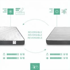 DREAMING KAMAHAUS Matelas Mousse Sense | Deux Faces : Viscoélastique / 3D AIRFRESH | Avec Fibre Hypoallergénique | Respirant | Réversible Hauteur: ±16cm 70 X 190 Cm -Matelas Soldes Boutique 28909562 3