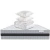 Matelas Mémoire De Forme 160x200 Memo Luxe Hbedding + Couette Chaude 240x220cm + 2 Oreillers 60x60cm - Blanc