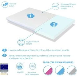 DORMALIT Tapis Enfant D'eveil Et De Jeux BLEU 3-en-1 - Transportable Et Deshoussable - Bleu -Matelas Soldes Boutique 29287027 4