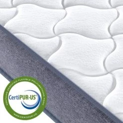 Matelas DEWINNER 90x190cm,Ressorts Ensachés+Mousse Mémoire,Epaisseur 20cm - Blanc -Matelas Soldes Boutique 29804379 3