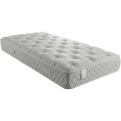 PROVENCE LITERIE Matelas Excellence A Ressorts Ensaches + Memoire De Forme 80 Kg/m3 + Alese 120x190 Hauteur +/- 25,5 Cm - Accueil Moelleux - Soutien Ferme + Oreiller Visco - 5 Zones De Confort - Hypoallergenique