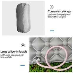 ASUPERMALL Tpu Exterieur Coussin Gonflable, Coussin De Couchage Tente De Camping, Coussin Pliable Portable, Avec Pompe A Air, Orange -Matelas Soldes Boutique 31555136 3