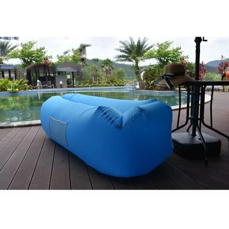 ILOVEMILAN Hamac Gonflable, Sofa D'air Imperméable à L'eau Avec Le Paquet Portatif, Lit D'air De Sofa Gonflable De Fainéant Paresseux Pour Voyager, Camping, Jardin, Randonnée, Parties De Piscine Et De Plage(bleu) 3 ILOVEMILAN Hamac Gonflable, Sofa D'air Imperméable à L'eau Avec Le Paquet Portatif, Lit D'air De Sofa Gonflable De Fainéant Paresseux Pour Voyager, Camping, Jardin, Randonnée, Parties De Piscine Et De Plage(bleu) – Image 3