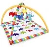 Mosbaby Tapis De Jeux Pour Bébé De 0 à 12 Mois, Tapis D'éveil "éléphant" Avec Arches Et 5 Jouets, Tapis Moelleux 85x85x50cm, Lavable En Machine