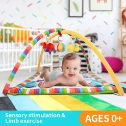 Mosbaby Tapis De Jeux Pour Bébé De 0 à 12 Mois, Tapis D'éveil "éléphant" Avec Arches Et 5 Jouets, Tapis Moelleux 85x85x50cm, Lavable En Machine -Matelas Soldes Boutique 32819931 3