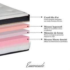 MAISON AUBERTIN Matelas Emeraude Mousse Acceuil Mémoire De Forme Moelleux - 24 Cm - 90 X 200 Cm -Matelas Soldes Boutique 33159052 3
