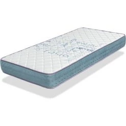 DORMALIT Matelas 90X190 LIT ENFANTS Epaisseur 18 CM KUNIO RESSORTS - Ressorts Ensaches, Mousse A Memoire, Ergonomique Et Respirant, Ideal Pour Les Lits Gigognes Et Lit Cabane