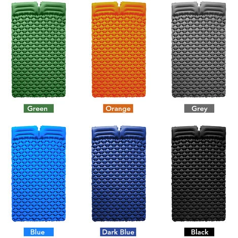 ASUPERMALL Matelas Gonflable Double Avec Oreillers, Matelas Gonflable De Camping, Orange 3 ASUPERMALL Matelas Gonflable Double Avec Oreillers, Matelas Gonflable De Camping, Orange – Image 3
