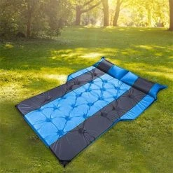 BARES Matelas Pneumatique Automatique De Voiture, Matelas D'extérieur De Camping Portable Avec Sac De Rangement, Coussin De Matelas Gonflable De Camping D'air De Voiture，bleu Gris -Matelas Soldes Boutique 35612584 4