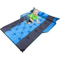 BARES Matelas Pneumatique Automatique De Voiture, Matelas D'extérieur De Camping Portable Avec Sac De Rangement, Coussin De Matelas Gonflable De Camping D'air De Voiture，bleu Gris -Matelas Soldes Boutique 35612584 5