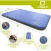 QOMOTOP Matelas De Camping Autogonflant Ultra épais, Matelas De Sol Ultra Confortable Pour Dormir Sur Le Côté, 4 Pouces D'épaisseur, 80" × 52" (double), Lit D'invité Portable Au Sol Enroulable, Bleu - Blue