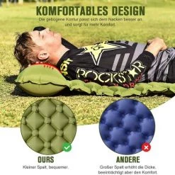 THSINDE Matelas De Camping Autogonflant Avec Pompe à Pied - Tapis De Couchage Gonflable Ultraléger Imperméable Matelas Plus Large - Matelas Pneumatique Compact Pour Le Camping Randonnée En Plein Air -Matelas Soldes Boutique 36246148 4