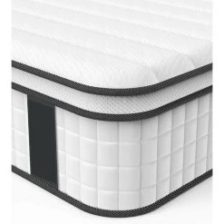 LITERIEJULIEN Matelas Sasha A Ressorts Ensaches + 3,5 Cm Latex Naturel à 70 % En 75 Kg/m3 + Alese 70x190 Hauteur +/- 30,5 Cm - Accueil Moelleux - Soutien Equilibre + Oreiller Visco - 5 Zones De Confort - Hypoallergenique