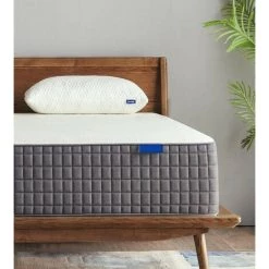 LITERIE JULIEN Matelas Madison A Ressorts Ensaches + 3,5 Cm Latex Naturel à 70 % En 75 Kg/m3 + Alese 120x190 Hauteur +/- 25 Cm - Accueil Moelleux - Soutien Equilibre - 5 Zones De Confort - Hypoallergenique