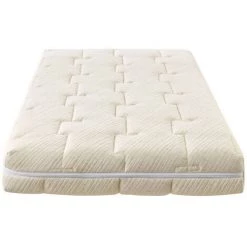 HBEDDING Matelas Bébé 60X120 Cm Nature - Tissu Avec Coton Bio Et Lin - Déhoussable - 20 Zones De Confort - Epaisseur 12 Cm - Blanc