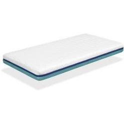 DORMALIT Matelas 80x130 LIT ENFANTS Epaisseur 14 CM BASIC PRO Dehoussable, Ergonomique, Respirant, Lavable, Memoire. Ideal Pour Lit Gigogne
