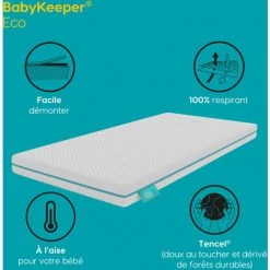 IMPERIAL RELAX BabyKeeper® | Matelas Bébé Pour Berceau Eco | Noyau Anti-noyade ECA | Housse 3D Respirante | Empêche La Plagiocéphalie 57x117 Cm -Matelas Soldes Boutique 37998143 4