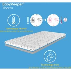 IMPERIAL RELAX BabyKeeper® | Matelas Bébé Pour Berceau Therm | Prévient La Mort Subite | Technologie D'auto-désinfection | Avertir De La Fièvre | Empêche La Plagiocéphalie 50x80 Cm -Matelas Soldes Boutique 37998145 4