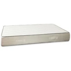 Dmora Matelas Carré Et Semi Orthopédique, Made In Italy, Rembourrage En Polyuréthane Et Fibre Hypoallergénique, Revêtement En Tissu Jacquard, 120x190h24 Cm, Blanc