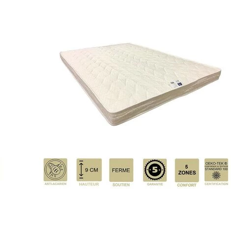 PROVENCE LITERIE Lot De 2 Matelas Ferme Mémoire De Forme 60 Kg/m3 80x190 X 9 Cm - 5 Zones De Confort - Ame Poli Lattex Haute Résilience HD - Hypoallergénique 1 PROVENCE LITERIE Lot De 2 Matelas Ferme Mémoire De Forme 60 Kg/m3 80x190 X 9 Cm - 5 Zones De Confort - Ame Poli Lattex Haute Résilience HD - Hypoallergénique