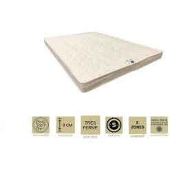 PROVENCE LITERIE Matelas Très Ferme Mémoire De Forme 60 Kg/m3 Pour Canapé Lit + Alèse 80x200 X 9 Cm - 5 Zones De Confort - Ame Poli Lattex Haute Résilience HD - Hypoallergénique