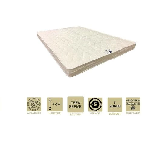 PROVENCE LITERIE Matelas Très Ferme Mémoire De Forme 60 Kg/m3 Pour Canapé Lit + Alèse 120x190 X 9 Cm + Oreiller Visco - 5 Zones De Confort - Ame Poli Lattex Haute Résilience HD - Hypoallergénique 1 PROVENCE LITERIE Matelas Très Ferme Mémoire De Forme 60 Kg/m3 Pour Canapé Lit + Alèse 120x190 X 9 Cm + Oreiller Visco - 5 Zones De Confort - Ame Poli Lattex Haute Résilience HD - Hypoallergénique