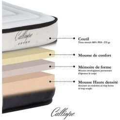 MAISON AUBERTIN Matelas Calliope Mousse HD Accueil Mémoire De Forme - 90 X190 Cm -Matelas Soldes Boutique 39255552 3