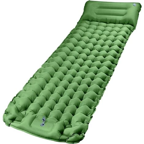BEARSU Matelas De Camping Avec Pompe à Pied, Tapis De Couchage Gonflable Automatique épais De 10 Cm / 4 '', Matelas De Trekking Avec Oreillers, Matelas Gonflable Ultra-léger, Adapté Au Camping, à La Tente Et à La Randonnée Vert 1 BEARSU Matelas De Camping Avec Pompe à Pied, Tapis De Couchage Gonflable Automatique épais De 10 Cm / 4 '', Matelas De Trekking Avec Oreillers, Matelas Gonflable Ultra-léger, Adapté Au Camping, à La Tente Et à La Randonnée Vert