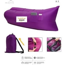 BARES Matelas Hamac Gonflable Violet, Garde Du Corps + Pile Pour Camping, Randonnée, Voyage, Piscine Et Plage | Violet -Matelas Soldes Boutique 39710259 5