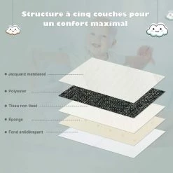 GOPLUS Matelas En Mousse Pour Enfant, Anti-Acariens/Anti Moisissures/Anti Etouffement, Avec Housse Extérieure Amovible Et Lavable, Sac De Transport, Respirant Pour Confort Et Soutien 120 X 60 X 5 CM -Matelas Soldes Boutique 40243144 4