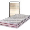 PROVENCE LITERIE Matelas + Sommier Tissu Bambou Naturel 90x190 X 24 Cm Confort Ferme - Ame Poli Lattex Haute Densite - Hypoallergenique